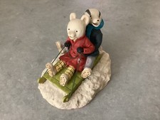 ARDEN SCULPTURES - RUPERT BEAR AND BILL BADGER ON SLEDGE FIGURINE