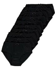 GIRLS 10 PACK BRIEFS KNICKERS UNDERWEAR 100% COTTON AGE 2-16