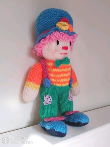 Hand knitted funny clown - hand, toy