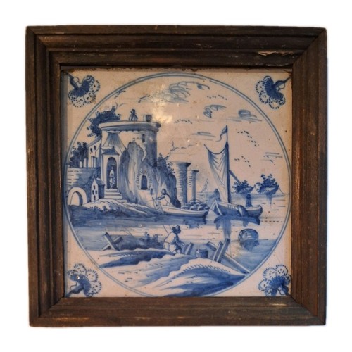 Delft 18th blue white square - delft, c