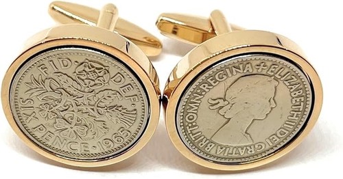 1966 lucky sixpence cufflinks - lucky,