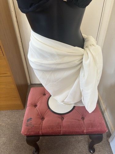 White chiffon beach sarong - white,