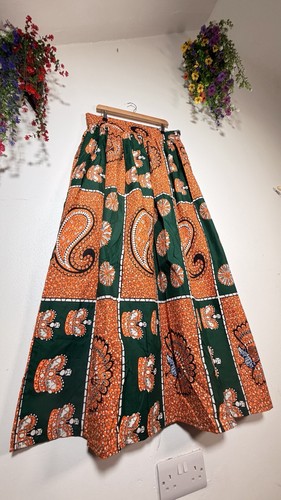 Orange and green african print - and,