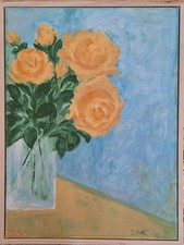 Roses In Vase Abstract Acrylic