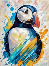 Puffin print A4 prints wall