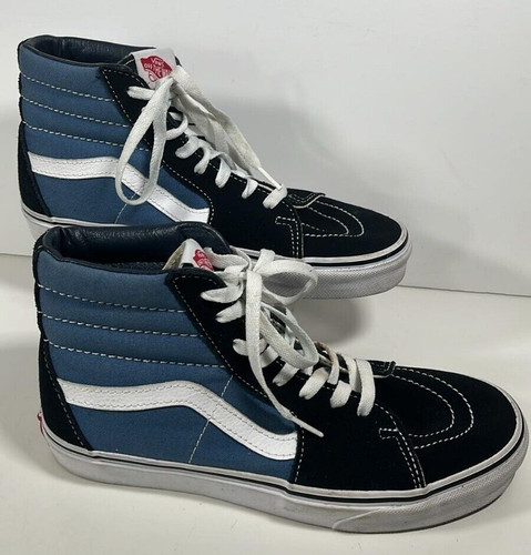 Vans sk8 blue black lace - vans, sk8-hi,