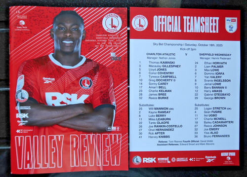 Charlton sheffield wednesday - charlton, v