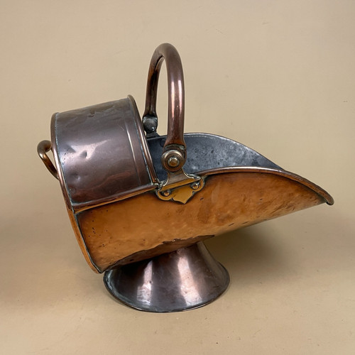 Copper coal bucket antique - copper,