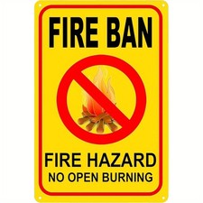 Warning 'Fire Ban: No Open
