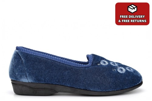 Womens embroidered slipper - embroidered,