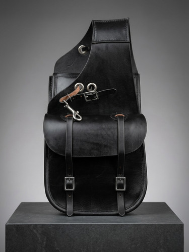Genuine black leather - genuine, western