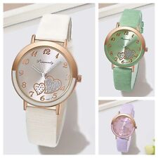 Ladies Girls Wrist Watches Watch Quartz Analogue Women Leather Strap Casual UK