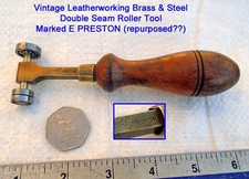 Vintage Unusual Leatherworking Double Roller Tool For Narrow Seams E PRESTON ??