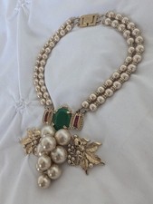Mawi London Pearl Grapes Heirloom Statement Designer Necklace