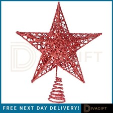 RED CHRISTMAS STAR TREE TOPPER