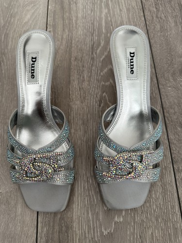 Dune silver diamanté sandals - diamanté,