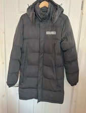 Hoodrich Men's Coat Extra Small XS Grey Puffer Jacket Hooded Full Zip Outdoors