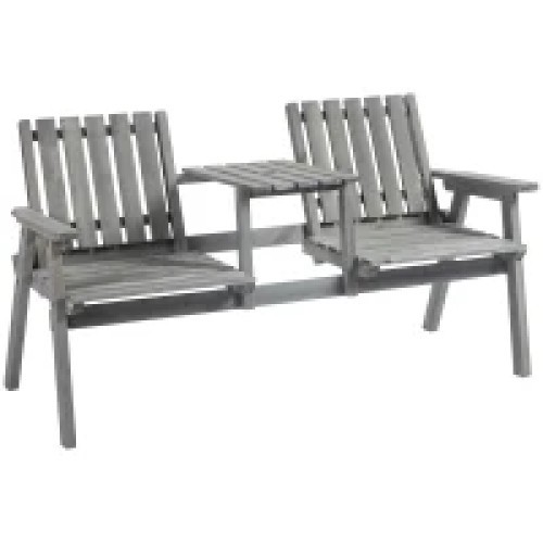 Seater grey wooden garden - 2,