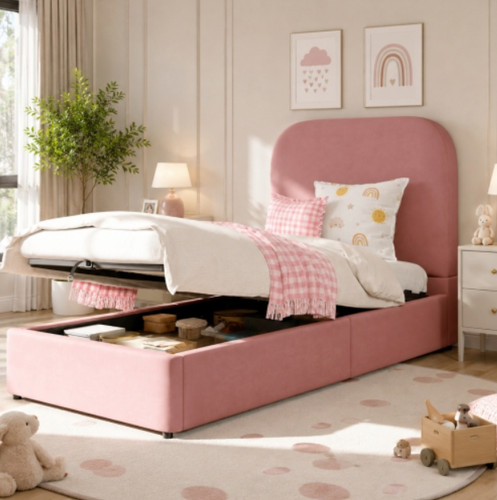 Velvet upholstered kids single - velvet,