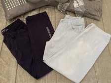 MITCH & SON Boys Chinos Set x 2 Age 6 Designer Blue Logo Trousers TWO PIECE SET