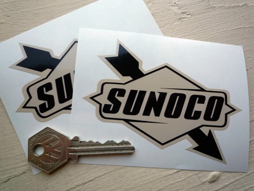 Sunoco black beige oval car - &,