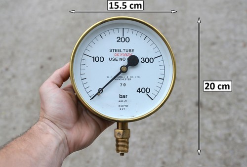 Vintage brass pressure gauge