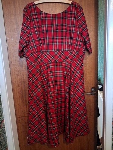 Hell bunny red tartan dress - red,
