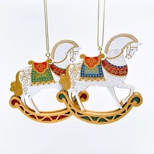 Set of 2 Wooden Rocking Horse