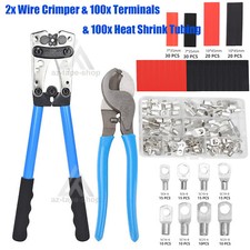 Heavy Duty Battery Cable Crimping Tool Wire Lugs Crimper Terminal Connectors Set