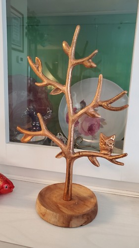Owl jewelry copper tree metal - owl,
