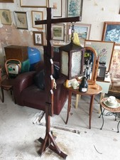 Lovely Oak Arts And Crafts  Freestanding Light With Lantern 