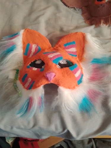 Transgender pride feline mask - pride,