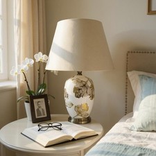 Cream Ceramic Table Lamp with