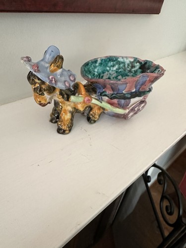 Rare vtg donkey pulling - vtg, cart