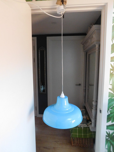 Duck egg blue metal pendant - egg,