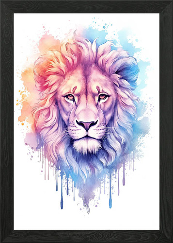 Watercolor lion painting - watercolor,