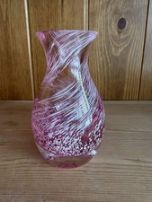 Vintage Pink Art Glass Vase