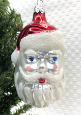 Vintage Glass Santa Christmas