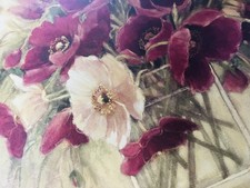 Laura Ashley Christmas Roses Print Canvas 