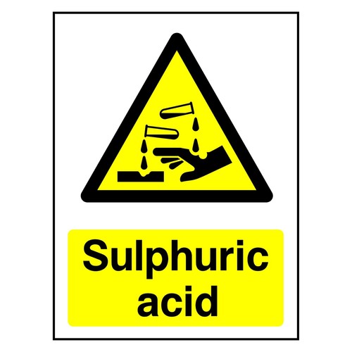 Sulphuric acid sign sticker - acid, or