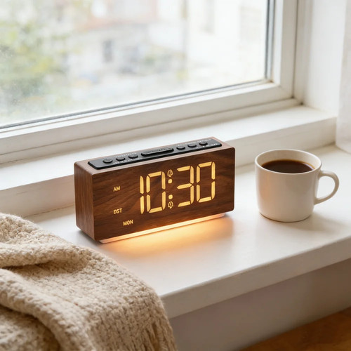 Modern wooden digital led - wooden,