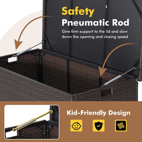 Rattan deck storage box large - rattan,