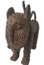 Fine, Old Benin bronze Leopard. Superb unique, rare example. 27cm high. Nigeria.