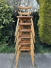 Six Vintage Ercol Adult Size Single Bar Stacking Chairs