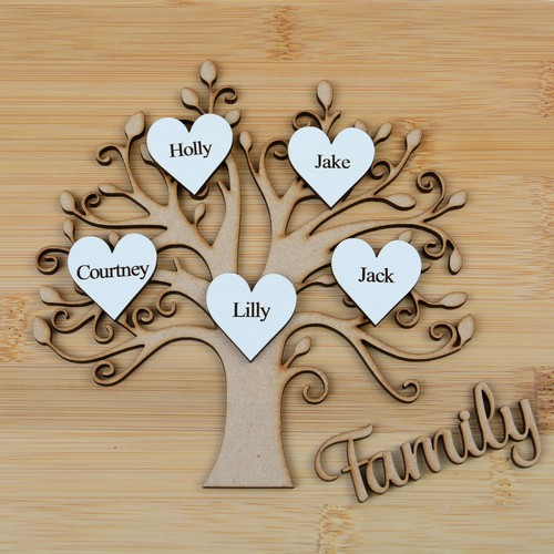 Mdf family tree personalised - tree,