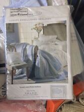 Pale blue cotton single embellished duvet cover 