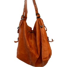 Russell & Bromley Hobo Bag Studded Leather Brown Shoulder Tote