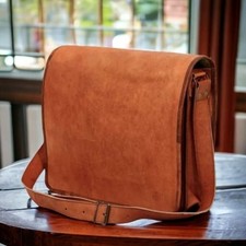 Crossbody Briefcase Men's Laptop Vintage Satchel Genuine Bag Leather New