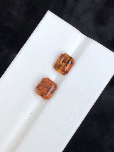 Natural imperial topaz - natural, pair
