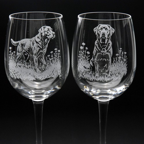 Labrador dog crystal wine - labrador,